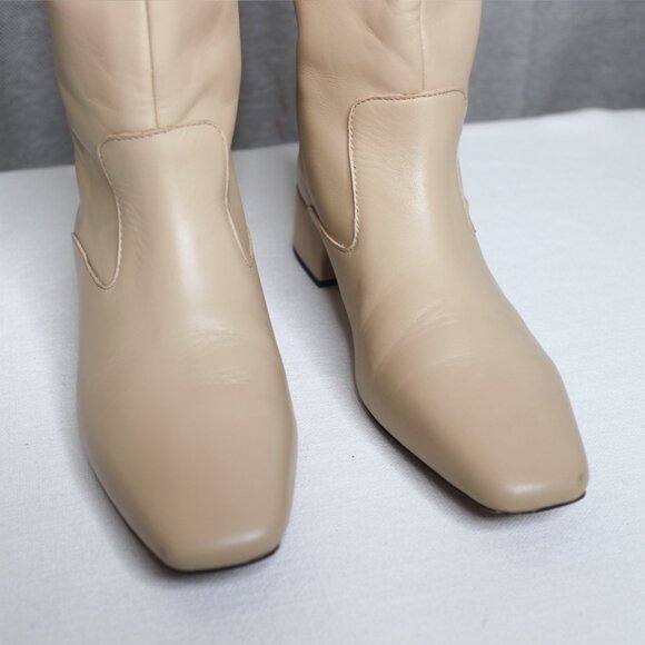 J. Crew Roxie Knee High Boots In Leather - Dark Beechwood - BA737 - Picture 7 of 16